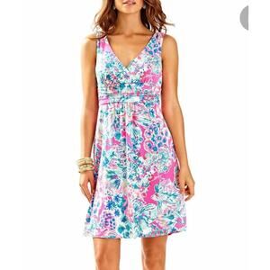Lilly Pulitzer Short Sloane Dress Tiki Gypsea Pink Sleeveless Women’s L